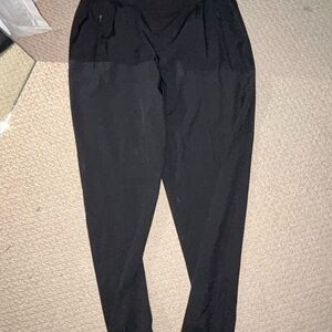 Old Navy Black Track Pants with High Waistband and Tapered Leg Design